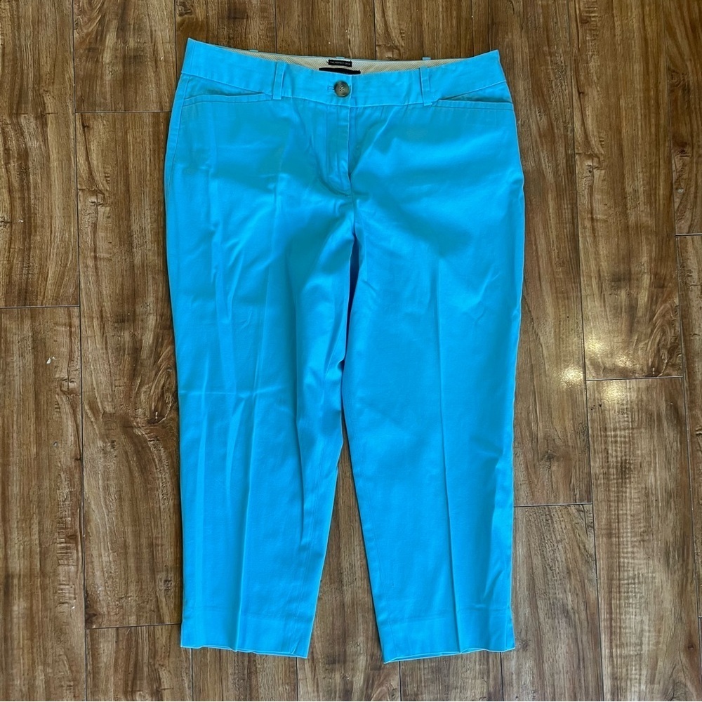 TALBOTS Petites Women’s Sky Blue The Perfect Crop Pant Capri Size 10